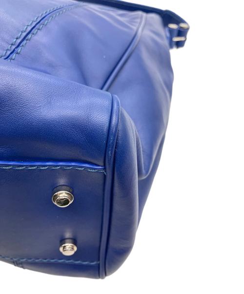 GHERARDINI（ゲラルディーニ）GHERARDINI (ゲラルディーニ) パンチングレザーバッグ ネイビーの古着・服飾アイテム