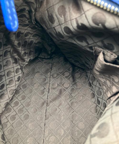 GHERARDINI（ゲラルディーニ）GHERARDINI (ゲラルディーニ) パンチングレザーバッグ ネイビーの古着・服飾アイテム