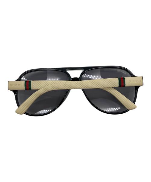 GUCCI（グッチ）GUCCI (グッチ) アビエイター　ブラック×ホワイト ホワイト×ブラック サイズ:59□13　140の古着・服飾アイテム