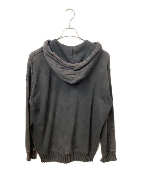 DIESEL（ディーゼル）DIESEL (ディーゼル) デストロイジップアップフーディ グレー サイズ:Sの古着・服飾アイテム