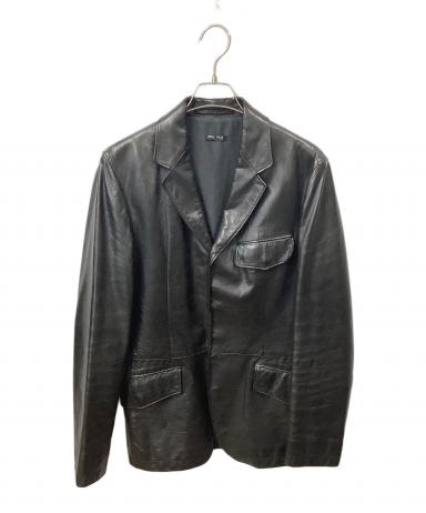 中古・古着通販】MIU MIU (ミュウミュウ) レザージャケット ブラック