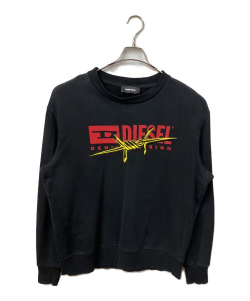 DIESEL（ディーゼル）DIESEL (ディーゼル) スウェット ブラック ブラック×レッド サイズ:Lの古着・服飾アイテム