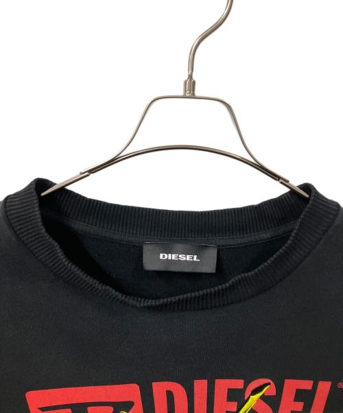 DIESEL（ディーゼル）DIESEL (ディーゼル) スウェット ブラック ブラック×レッド サイズ:Lの古着・服飾アイテム