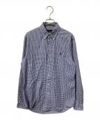 POLO RALPH LAURENポロ・ラルフローレン）の古着「長袖シャツ ブルー×ネイビー」｜ブルー