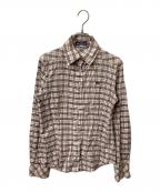 BURBERRY BLUE LABELバーバリー ブルー レーベル）の古着「長袖シャツ ピンク×ブラウン」｜ライトピンク