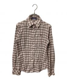 BURBERRY BLUE LABEL（バーバリー ブルー レーベル）の古着「長袖シャツ ピンク×ブラウン」｜ライトピンク