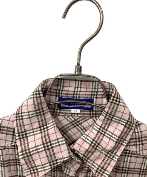 BURBERRY BLUE LABEL（バーバリー ブルー レーベル）BURBERRY BLUE LABEL (バーバリー ブルー レーベル) 長袖シャツ ピンク×ブラウン ライトピンク サイズ:38の古着・服飾アイテム