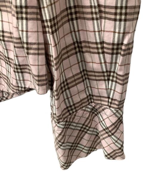BURBERRY BLUE LABEL（バーバリー ブルー レーベル）BURBERRY BLUE LABEL (バーバリー ブルー レーベル) 長袖シャツ ピンク×ブラウン ライトピンク サイズ:38の古着・服飾アイテム