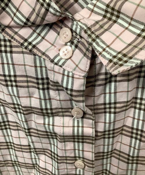 BURBERRY BLUE LABEL（バーバリー ブルー レーベル）BURBERRY BLUE LABEL (バーバリー ブルー レーベル) 長袖シャツ ピンク×ブラウン ライトピンク サイズ:38の古着・服飾アイテム