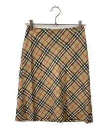 BURBERRY BLUE LABEL（バーバリー ブルー レーベル）の古着「膝丈スカート ノバチェック」｜ベージュ
