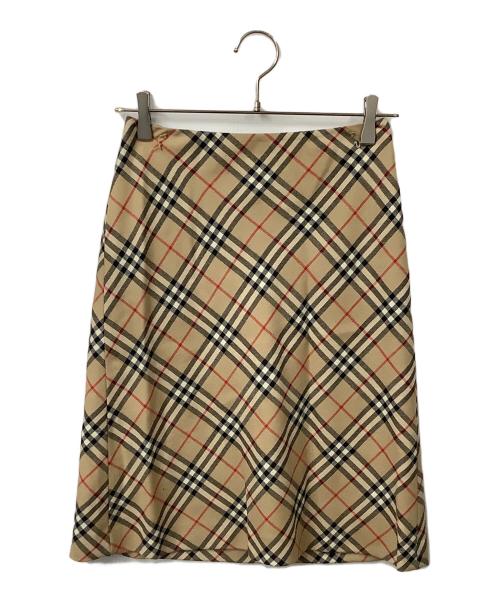 BURBERRY BLUE LABEL（バーバリー ブルー レーベル）BURBERRY BLUE LABEL (バーバリー ブルー レーベル) 膝丈スカート ノバチェック ベージュ サイズ:38の古着・服飾アイテム