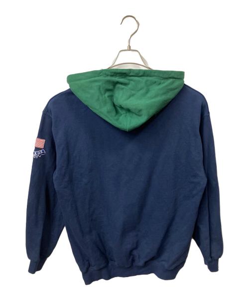 X-LARGE（エクストララージ）X-LARGE (エクストララージ) ハーフジップパーカー ネイビー×グリーン ネイビー サイズ:Mの古着・服飾アイテム