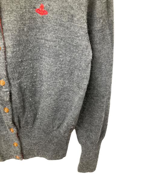 Vivienne Westwood（ヴィヴィアンウエストウッド）Vivienne Westwood (ヴィヴィアンウエストウッド) 薄手ウールニットカーディガン グレー グレー サイズ:Mの古着・服飾アイテム