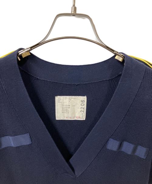 sacai（サカイ）sacai (サカイ) 半袖ワンピース　ネイビー×イエロー ネイビー サイズ:2の古着・服飾アイテム