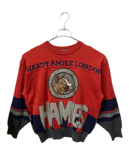 HARDY AMIES（ハーディ エイミス）HARDY AMIES (ハーディ エイミス) 厚手ニット レッド サイズ:Lの古着・服飾アイテム