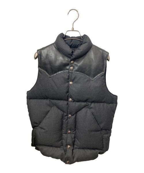 RockyMountainFeatherBed（ロッキーマウンテンフェザーベッド）RockyMountainFeatherBed (ロッキーマウンテンフェザーベッド) レザー切替ダウンベスト グレー サイズ:36の古着・服飾アイテム