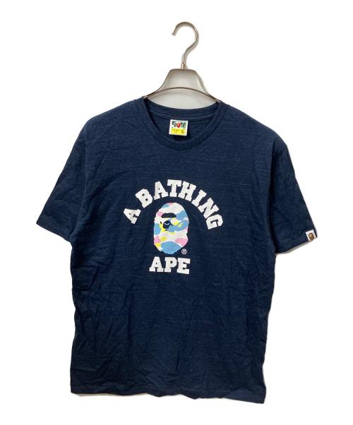 A BATHING APE（アベイシングエイプ）A BATHING APE (アベイシングエイプ) NEW MULTI CAMO COLLEGE TEE ブラック サイズ:XLの古着・服飾アイテム