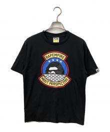 A BATHING APE（アベイシングエイプ）の古着「プリント半袖カットソー　ブラック」｜ブラック