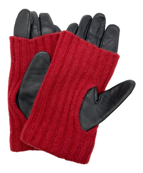 Vivienne Westwood（ヴィヴィアンウエストウッド）Vivienne Westwood (ヴィヴィアンウエストウッド) レザーグローブ レッド×ブラックの古着・服飾アイテム
