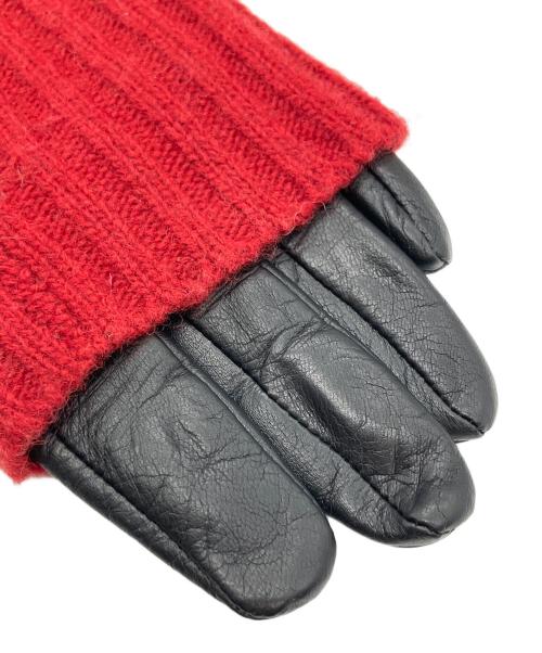 Vivienne Westwood（ヴィヴィアンウエストウッド）Vivienne Westwood (ヴィヴィアンウエストウッド) レザーグローブ レッド×ブラックの古着・服飾アイテム
