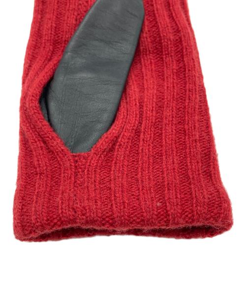 Vivienne Westwood（ヴィヴィアンウエストウッド）Vivienne Westwood (ヴィヴィアンウエストウッド) レザーグローブ レッド×ブラックの古着・服飾アイテム