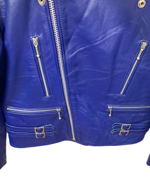 HORN WORKS（ホーンワークス）HORN WORKS (ホーンワークス) ダブルライダースジャケット ネイビー サイズ:XLの古着・服飾アイテム
