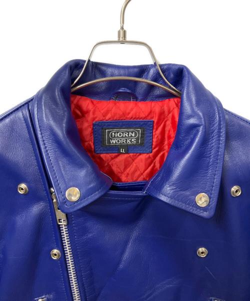 HORN WORKS（ホーンワークス）HORN WORKS (ホーンワークス) ダブルライダースジャケット ネイビー サイズ:XLの古着・服飾アイテム