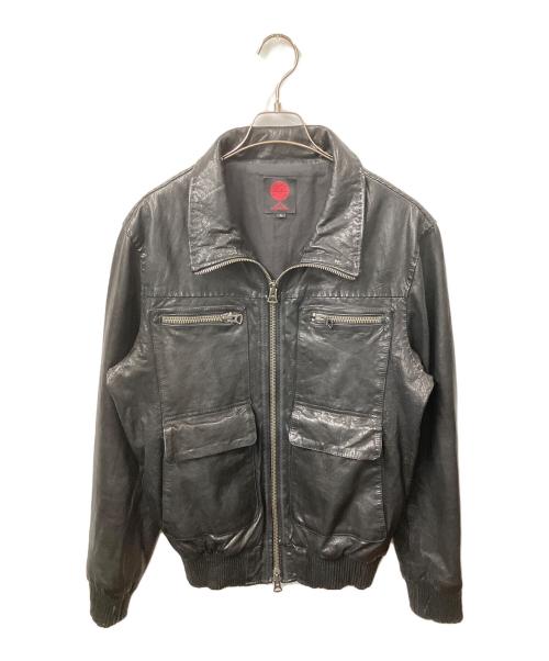 Retro Grade（レトログレード）Retro Grade (レトログレード) HARLEY-DAVIDSON (ハーレーダビッドソン) ゴートレザージャケット ブラック ブラック サイズ:Lの古着・服飾アイテム