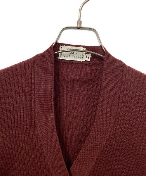 CELINE（セリーヌ）CELINE (セリーヌ) 薄手カーディガン レッド サイズ:36の古着・服飾アイテム