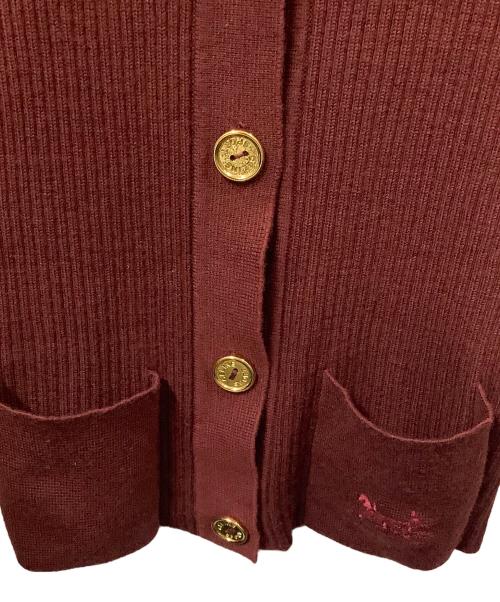 CELINE（セリーヌ）CELINE (セリーヌ) 薄手カーディガン レッド サイズ:36の古着・服飾アイテム