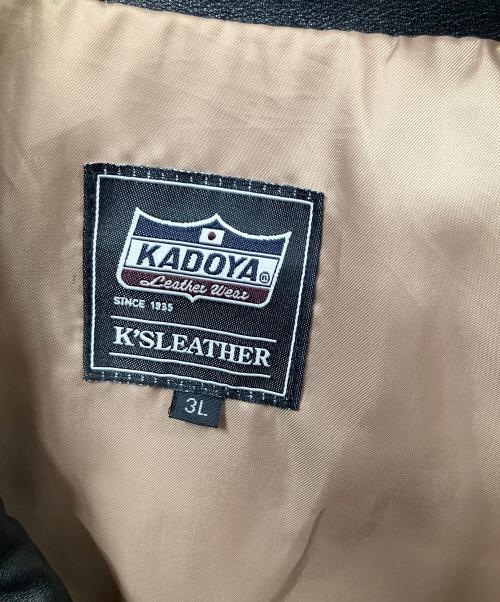 KADOYA（カドヤ）KADOYA (カドヤ) ダブルライダースジャケット ブラック ブラック サイズ:3Lの古着・服飾アイテム
