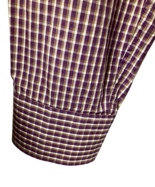 BURBERRY LONDON（バーバリーロンドン）BURBERRY LONDON (バーバリーロンドン) チェック長袖シャツ パープル×ホワイト パープル×ホワイト サイズ:Lの古着・服飾アイテム