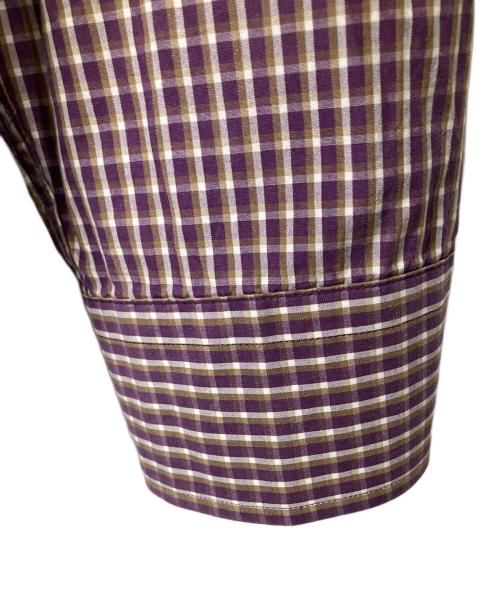 BURBERRY LONDON（バーバリーロンドン）BURBERRY LONDON (バーバリーロンドン) チェック長袖シャツ パープル×ホワイト パープル×ホワイト サイズ:Lの古着・服飾アイテム