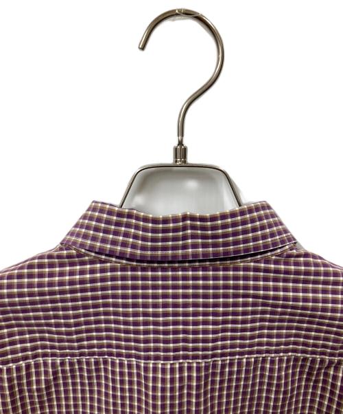 BURBERRY LONDON（バーバリーロンドン）BURBERRY LONDON (バーバリーロンドン) チェック長袖シャツ パープル×ホワイト パープル×ホワイト サイズ:Lの古着・服飾アイテム