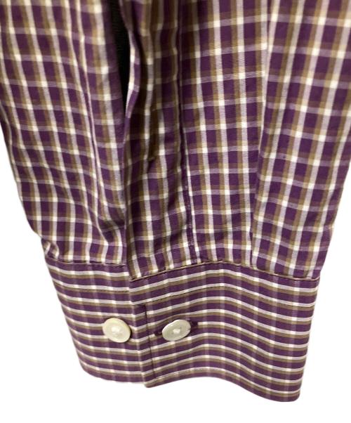 BURBERRY LONDON（バーバリーロンドン）BURBERRY LONDON (バーバリーロンドン) チェック長袖シャツ パープル×ホワイト パープル×ホワイト サイズ:Lの古着・服飾アイテム
