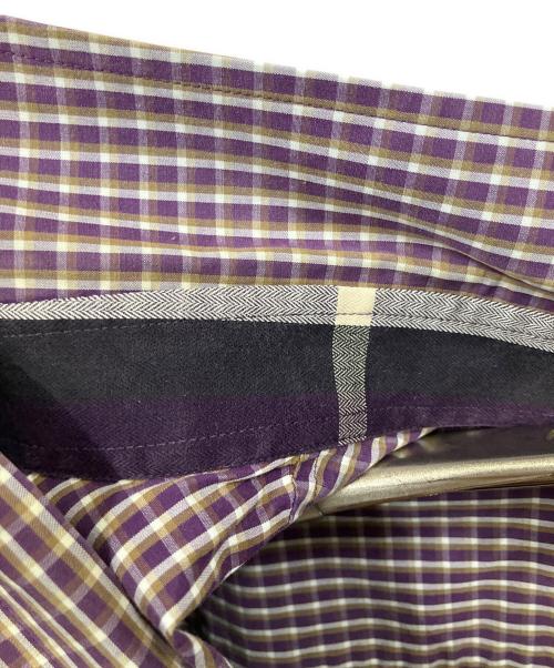 BURBERRY LONDON（バーバリーロンドン）BURBERRY LONDON (バーバリーロンドン) チェック長袖シャツ パープル×ホワイト パープル×ホワイト サイズ:Lの古着・服飾アイテム