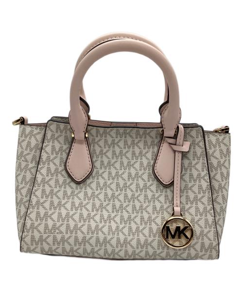MICHAEL KORS（マイケルコース）MICHAEL KORS (マイケルコース) 2WAYバッグ ホワイト×ピンク ホワイト×ピンクの古着・服飾アイテム