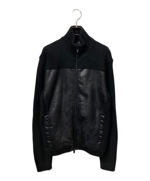 ARMANI EXCHANGE（アルマーニ エクスチェンジ）ARMANI EXCHANGE (アルマーニ エクスチェンジ) ニットジャケット ブラック ブラック サイズ:Mの古着・服飾アイテム
