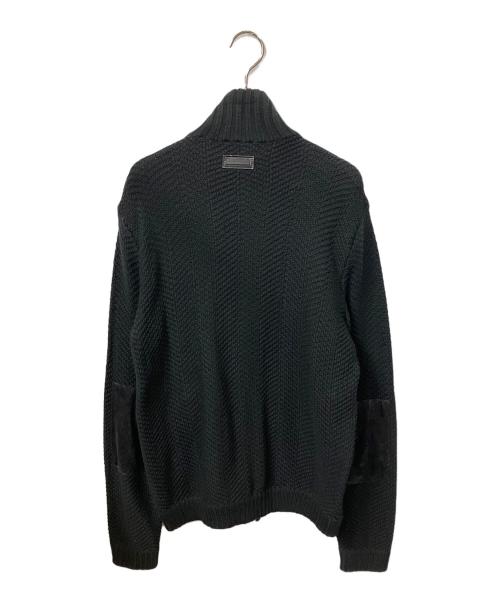 ARMANI EXCHANGE（アルマーニ エクスチェンジ）ARMANI EXCHANGE (アルマーニ エクスチェンジ) ニットジャケット ブラック ブラック サイズ:Mの古着・服飾アイテム