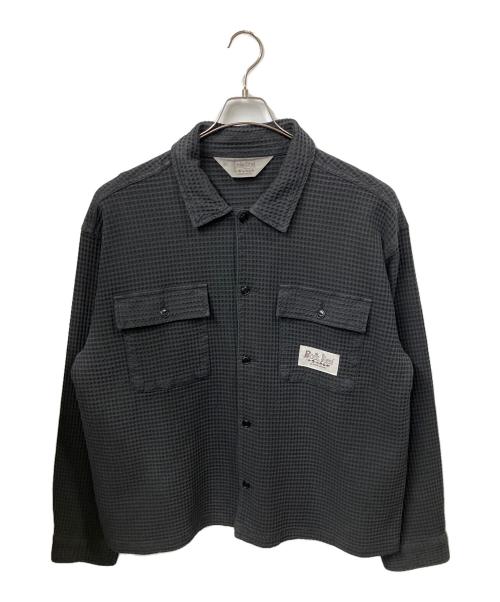 BRAIN DEAD（ブレインデッド）BRAIN DEAD (ブレインデッド) ワッフルボタンフロントシャツ ブラック ブラック サイズ:XLの古着・服飾アイテム