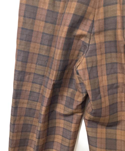 MARGARET HOWELL（マーガレットハウエル）MARGARET HOWELL (マーガレットハウエル) CHECK WOOL LINEN BLEND ブラウン サイズ:2 未使用品の古着・服飾アイテム