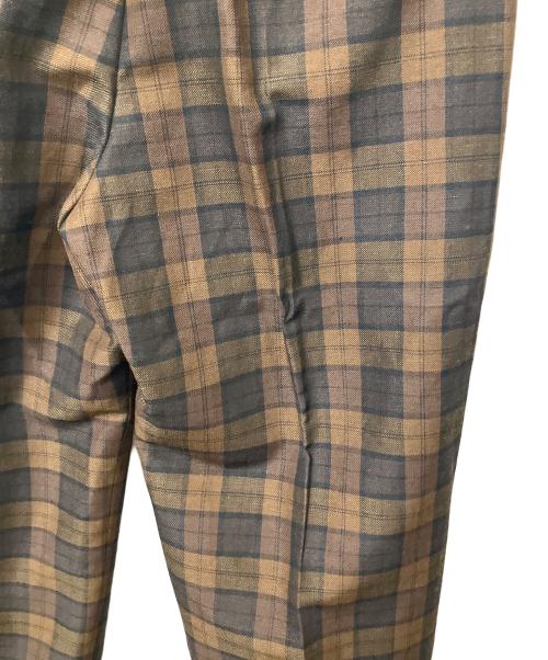 MARGARET HOWELL（マーガレットハウエル）MARGARET HOWELL (マーガレットハウエル) CHECK WOOL LINEN BLEND ブラウン サイズ:2 未使用品の古着・服飾アイテム