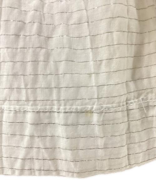 ISSEY MIYAKE me（イッセイ ミヤケ ミー）ISSEY MIYAKE me (イッセイ ミヤケ ミー) カリフラワー切替ラメストライプシャツチュニック ホワイト サイズ:表記なしの古着・服飾アイテム