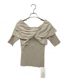 FRAY ID（フレイ アイディー）の古着「2wayオフショルコンビニット」｜ベージュ