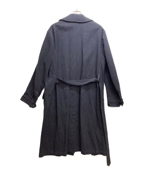 SUS-SOUS（シュス）SUS-SOUS (シュス) リネン混トレンチコート ネイビー サイズ:9の古着・服飾アイテム
