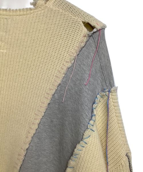 Liberal Arts（リベラルアート）Liberal Arts (リベラルアート) DISCOVERED (ディスカバード) リメイクニット ホワイト×グレー サイズ:Freeの古着・服飾アイテム