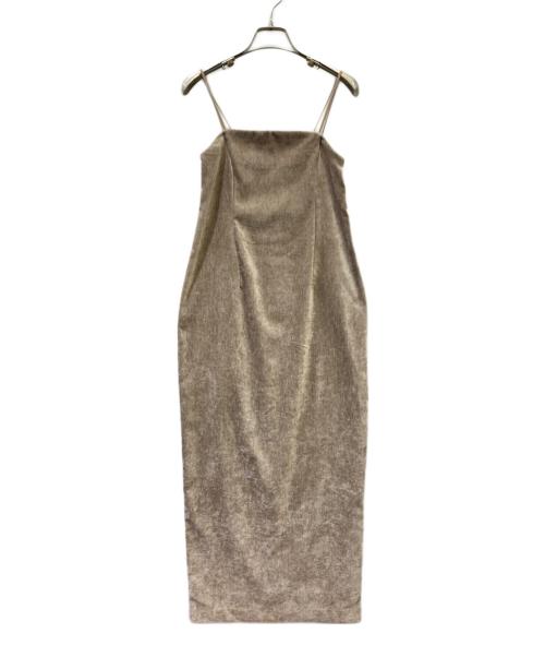 COCODEAL（ココディール）COCODEAL (ココディール) クラッシュベロアコンパクトカーデ×キャミワンピース ベージュ サイズ:1の古着・服飾アイテム