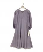ELENDEEKエレンディーク）の古着「ウェーブボリュームスリーブワンピース」｜ラベンダー