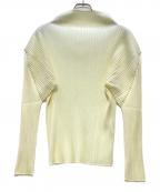 PLEATS PLEASEプリーツプリーズ）の古着「ボトルネックプリーツカットソー」｜ホワイト