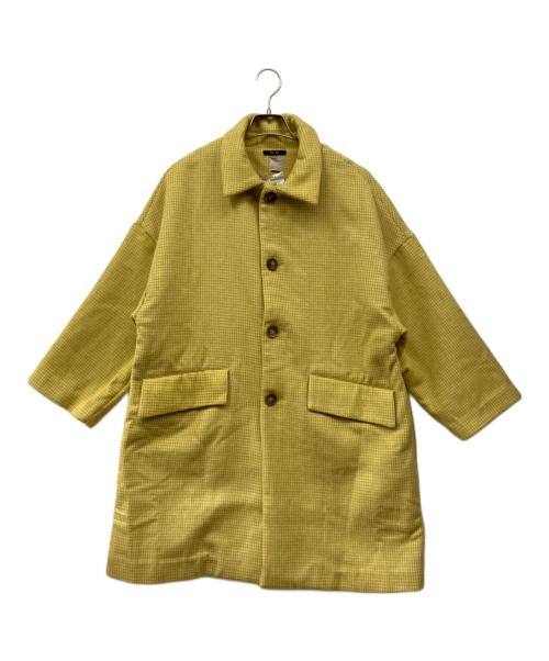 TSUHARU by samansa Mos2（ツハル バイ サマンサモスモス）TSUHARU by samansa Mos2 (ツハル バイ サマンサモスモス) bul bul (バルバル) シングルコート イエロー×ホワイト サイズ:Fの古着・服飾アイテム